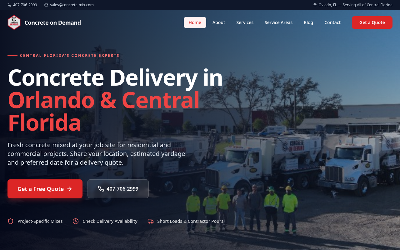 Concrete Mix web site screenshot