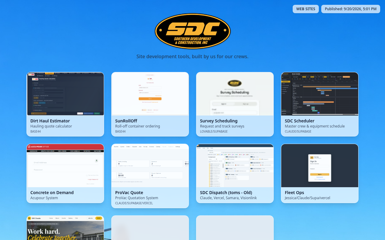 SDC Work web site screenshot