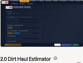 Dirt Haul Estimator screenshot