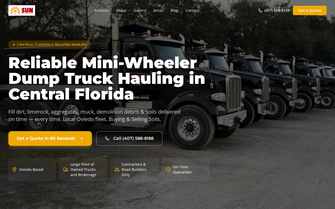 Sun Trucking web site screenshot