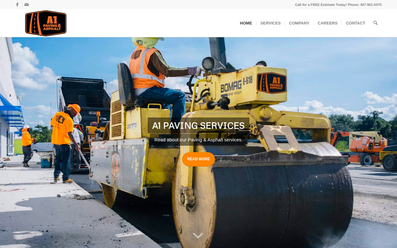 A1 Paving web site screenshot